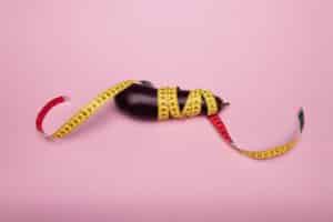 A photo of a vegetable wrapped with a measuring tape illustrates the lack of age limit for penis growth.