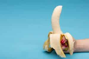 A picture of a peeled banana demonstrates that there's no age limit for penis growth.