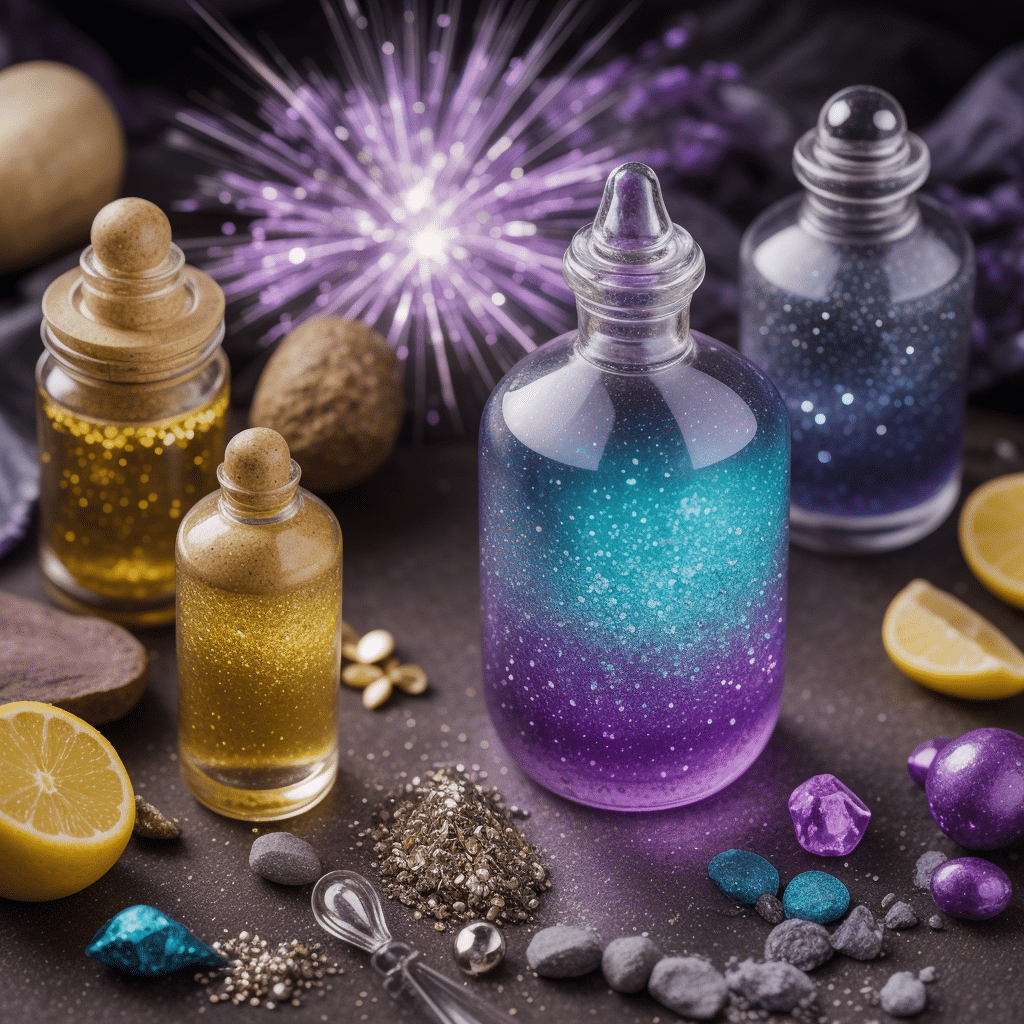 Enchanting assortment of male enhancement magic spell ingredients, including rare herbs, potent oils, and mystical crystals, ready to boost your charm and confidence